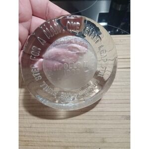 Vintage Fenton Glass 1969 Apollo 11 Moon Landing Paperweight 4" One Step For Man